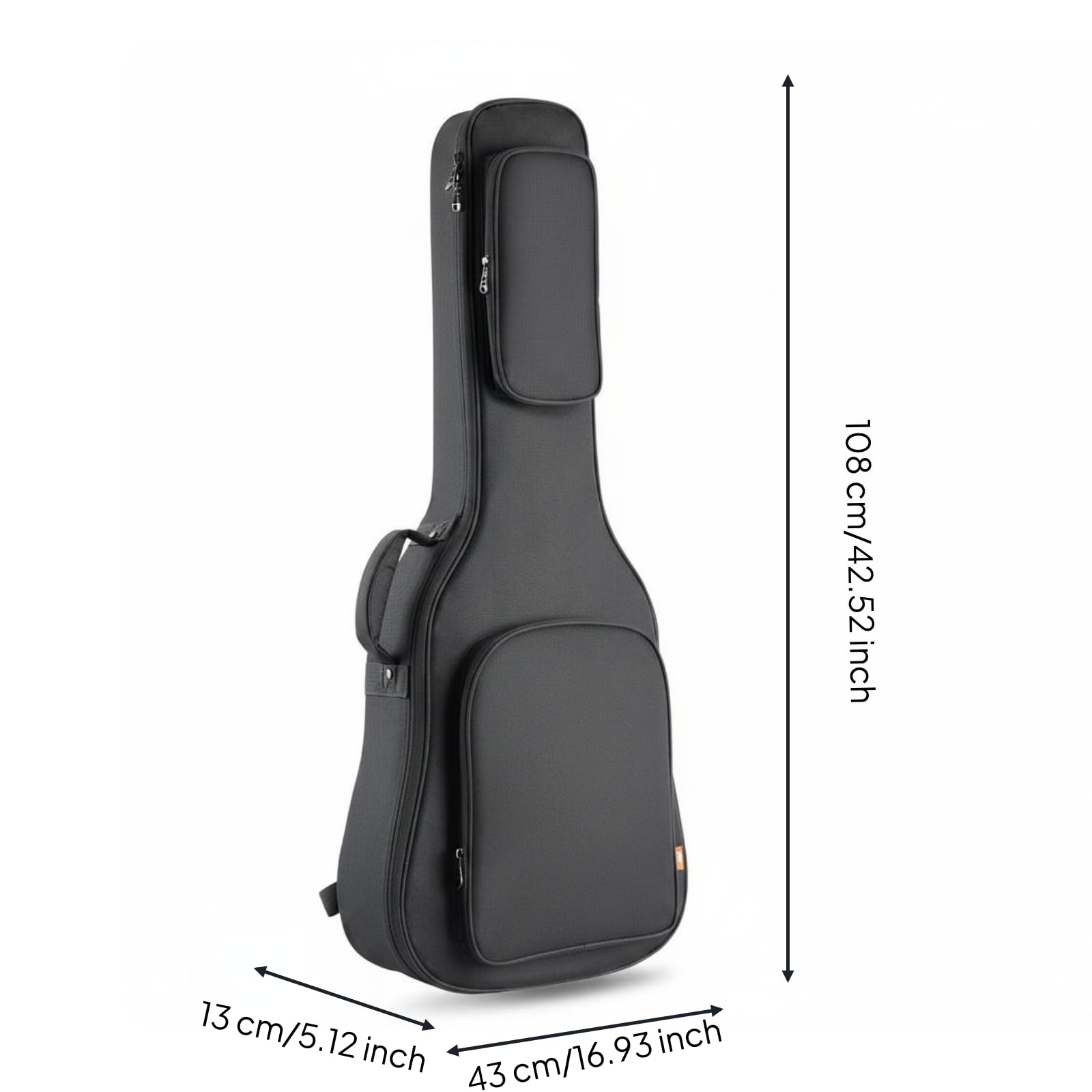 Astuccio Chitarra 40 41 Pollici Cerniera Robusta Custodia Chitarra Impermeabile Tessuto Oxford Accessorio Musicale per Esibizioni, 40 Pollici, Modello Rinforzato, Nero Standard