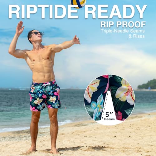 Image of Kanu Surf Men's Big Viper Extended Size Stripe Swim Trunk