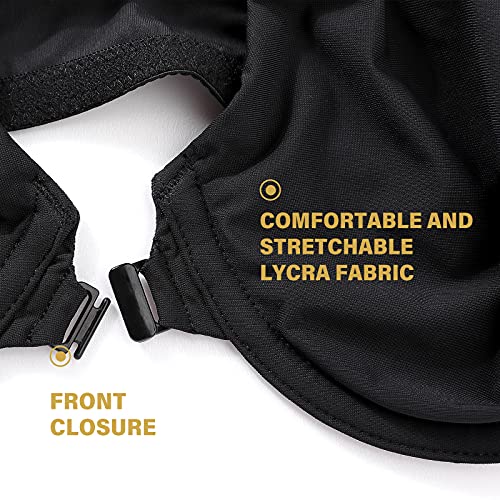 Image of DELIMIRA Women's Front Closure Bras Seamless Plus Size Plunge Underwire Unlined Comfortable Bra