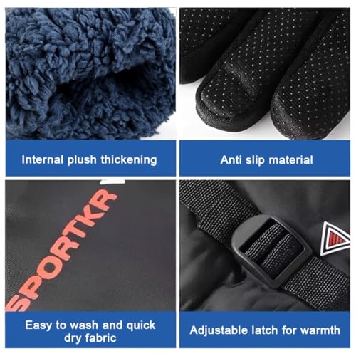 Guantes de invierno impermeables，Guantes de esquí Guantes Hombres Mujeres，Guantes cálidos con aislamiento para correr esquí senderismo moto ciclismo - imagen 4