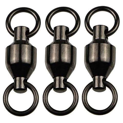 KEESHINE 25 Pack Ball Bearing Swivel Connector Stainless Steel Welded Rings High Strength Heavy Duty Saltwater Big Game Fishing #10 Cover