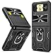 Produktbild Doeshine Samsung Z Flip 3 Hülle, Ganzkörper Robuste Stoßfeste Schutzhülle mit 360 Grad Magnetischer Standfunktion, Kamera Schutzhülle, PC Anti-Shock Case Samsung Galaxy Z Flip 3 5G 2021 (Schwarz)