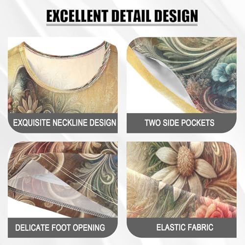 Floral Wolf Golden Pajama Set Short Sleeve Nightwear Soft Clothes Set Summer Pajamas Cotton 5Y4