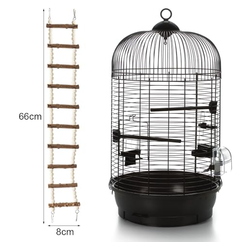 Vogelspielzeug, Holzleitern, Wellensittichspielzeug, Vogelkäfigzubehör für Wellensittiche, Nymphensittiche, Kakadus, (10-teilige Leiter, 64 cm)
