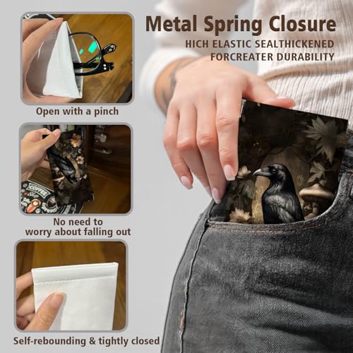 Image of Eyeglasses Sunglasses Case PU Soft Squeeze Top Glasses Pouch for Women Men,Animal Pattern Portable Anti Scratch