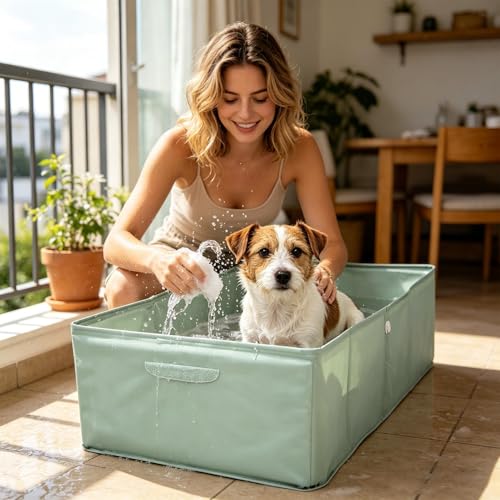 Piscine pliable pour chien chat baignoire extérieure pour chiot