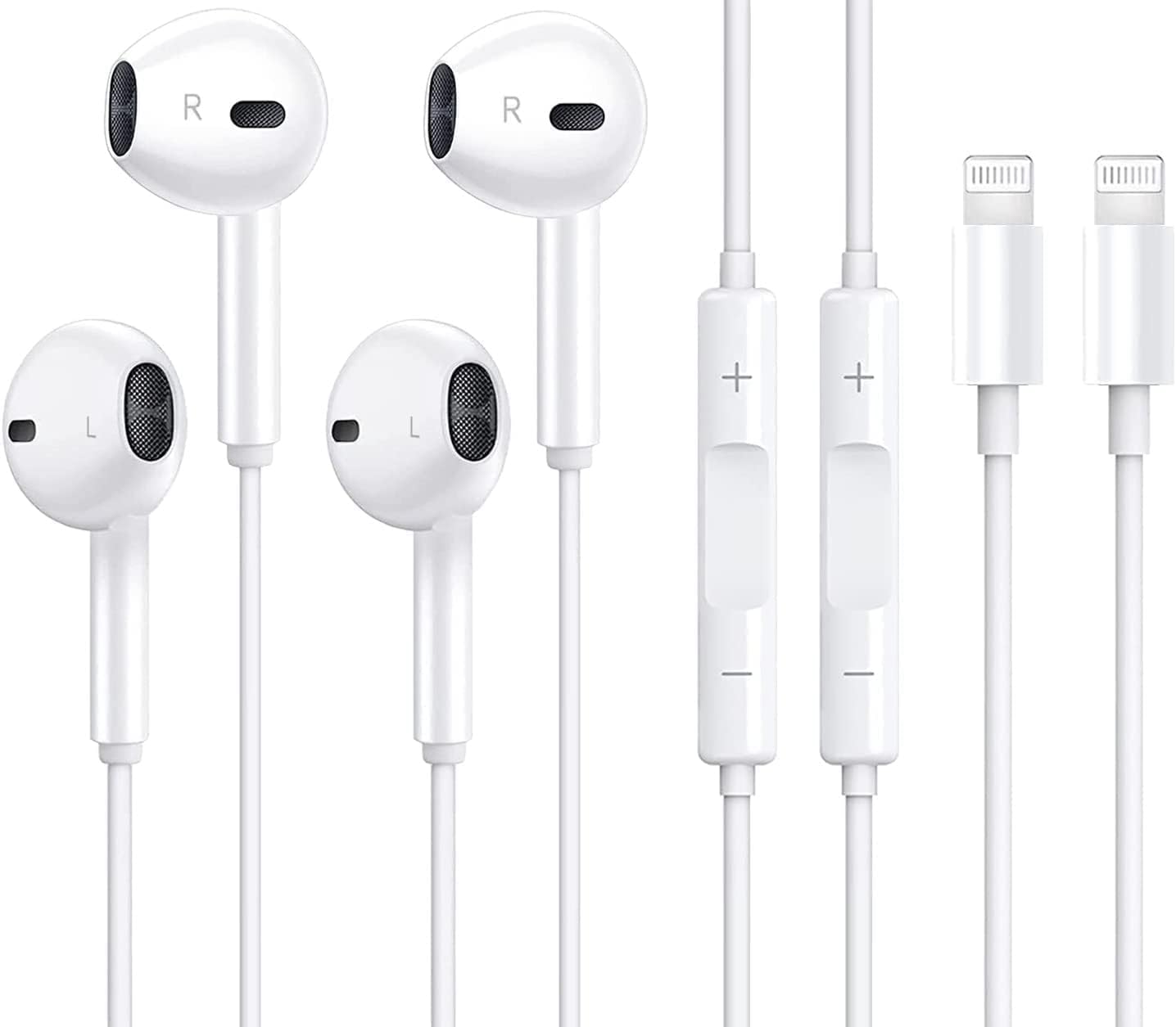 2 PacksApple Earbuds for iPhone Headphones Wired Earphones [Apple MFi