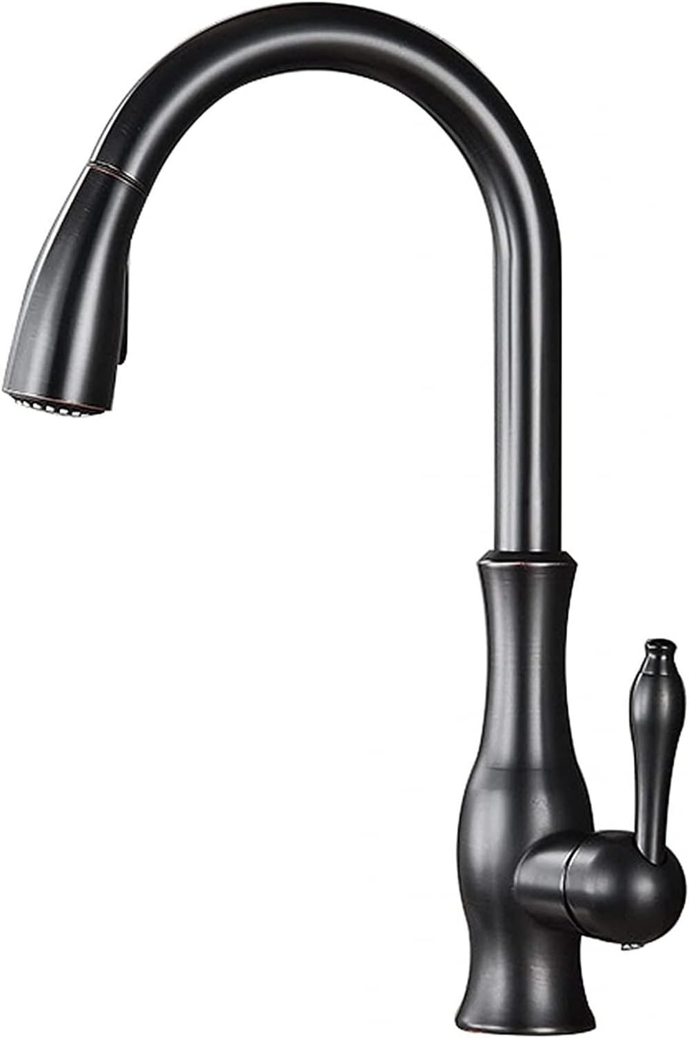 ZYCHSJXA Gold Kitchen Faucet with Pull Down Sprayer Single Handle 360° Swivel Spout Hot & Cold Water Mixer Tap for Modern Kitchens