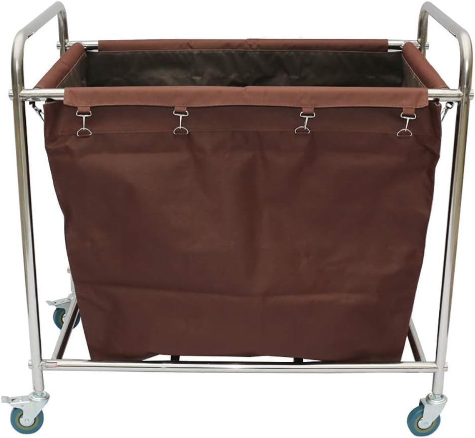 Movable Hand Trucks Storage Cart for Kitchen & Hotel Laundry Sorter Trolley with Universal Brake Wheels Rolling Room Service Cart Versatile Transport Solu,Brown-90 X 56 X 90Cm
