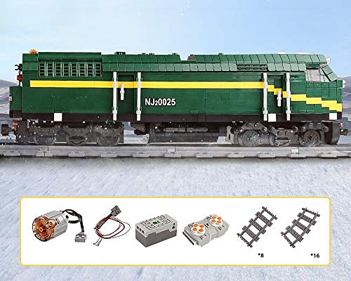 Brigamo Bouwstenen trein op afstand bestuurbare diesellocomotief met motor, servo & 2,4 GHz afstandsbediening en rails… - Image 3