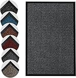 Homatz Door Mats Indoor & Outdoor Heavy Duty Floor Mat - Non Slip Rubber Back - Dirt Trapper Door Mat - Super Absorbent Front Door Mat, Washable Doormats Rug, Barrier Mat (Grey,40x60cm)