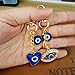 Meimimix Evil Eye Keychains Sweat-heart Protection Charm for Women Men Car Key Ring Bag Purse Accessories Good Luck Amulet Protection (Heart)