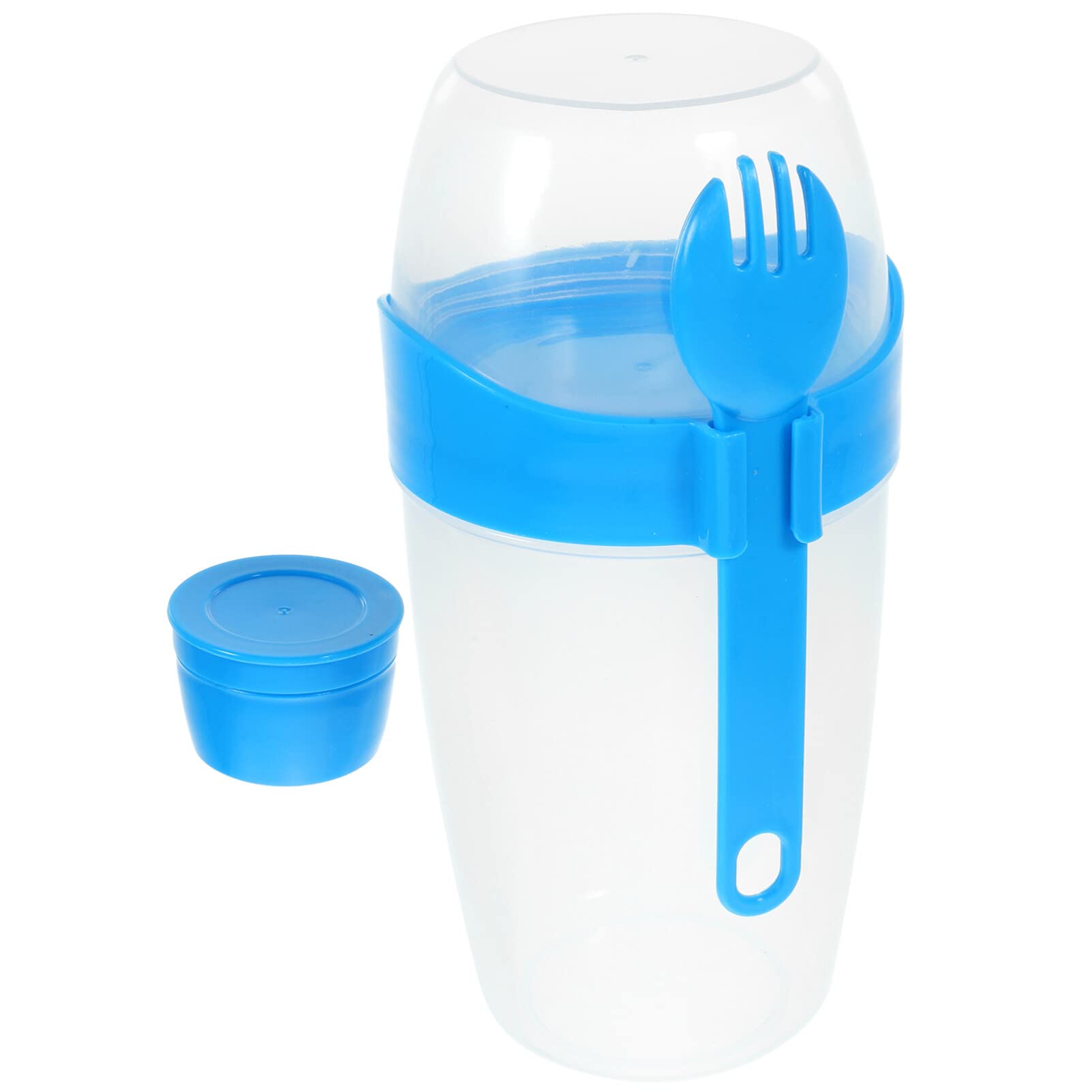 Kichvoe 1set Portable Double Layer Salad Shaker Cup with Fork Leakproof Salad Dressing Container for Fruit Yogurt and Light Meals for Picnics Go Dining