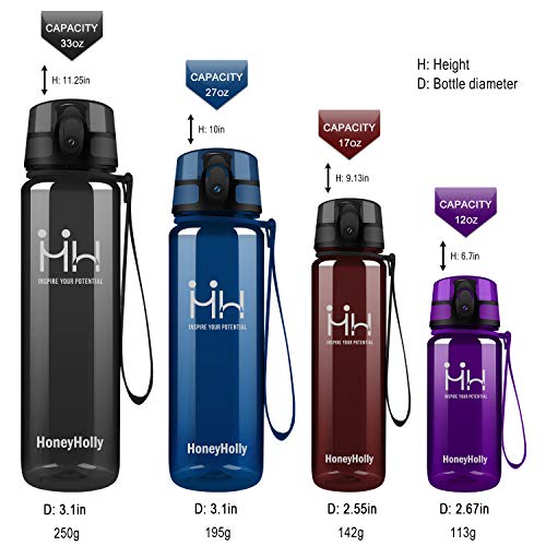 HoneyHolly Trinkflasche Sport, Auslaufsicher BPA-frei, 1 Liter Trinkflasche, Trinkflasche Kohlensäure Geeignet, Tritan… - Image 5