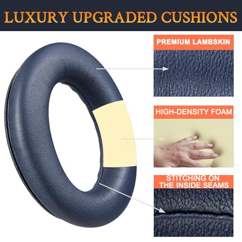 Image of SOULWIT Lambskin Earpads Replacement for Bose QuietComfort 45 (QC45) /QuietComfort SE (QC SE) /New Quiet Comfort Wireless Over-Ear Headphones, Ear Pads Cushions with High Density Foam - Brilliant Blue
