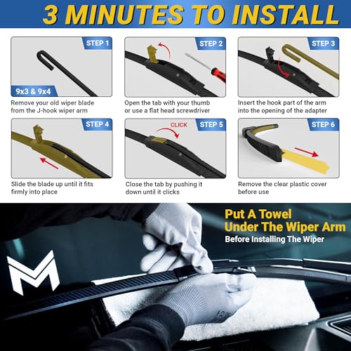 Image of Premium Silicone Windshield Wiper Blades 26 inch & 18 inch (2 Pack) for Car & Truck | Carbon Fiber Design, Quiet & Smooth Streak-Free Clean Wipe, All-Season, OEM Quality, Front Automotive Replacement Wipers