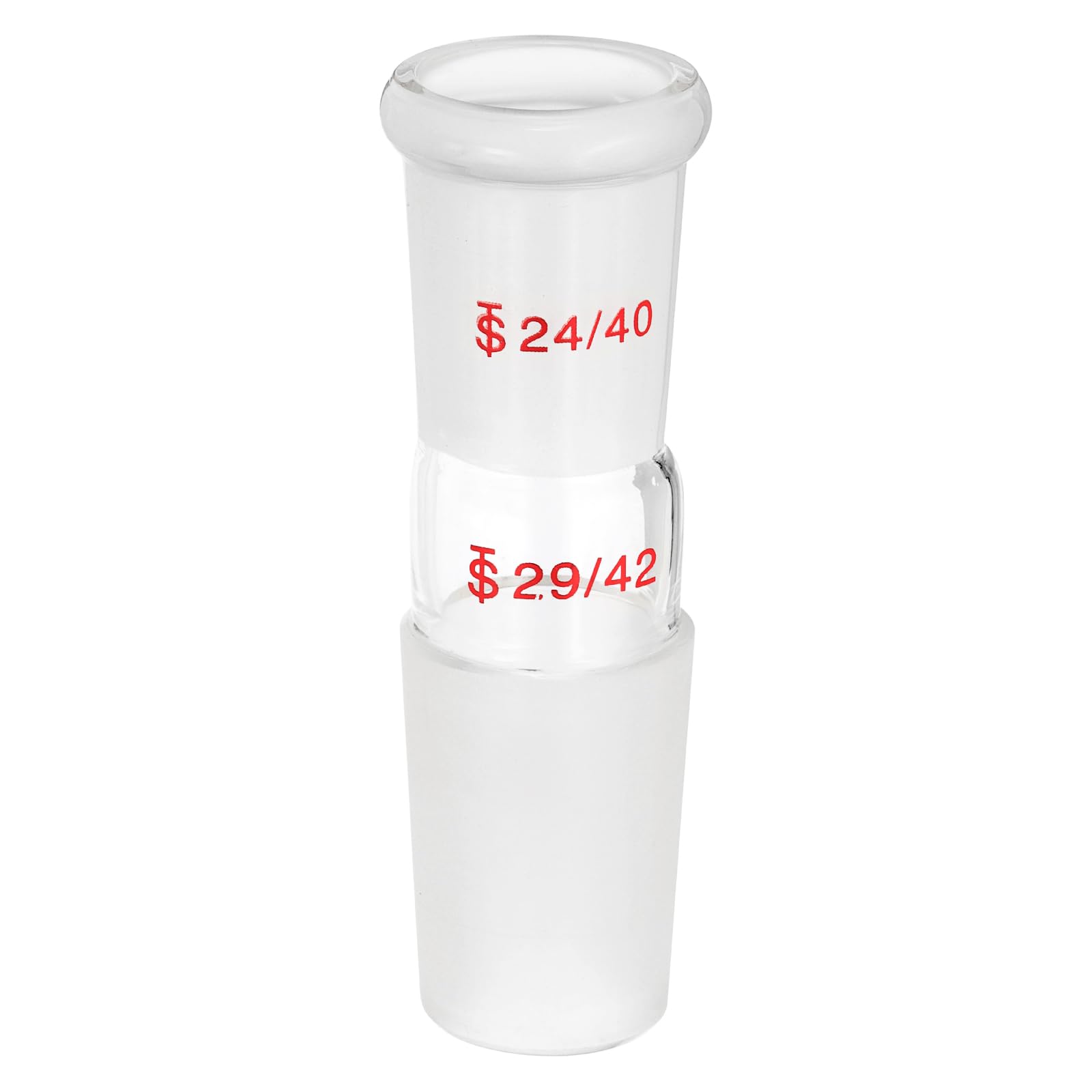 PATIKIL Borosilicate Glass Reducing Connecting Adapter, 1 Pcs from 24/40 Outer to 29/42 Inner Joint Connecting Adapter Distillation Parts for Lab Use Equipment Supply, Style 13