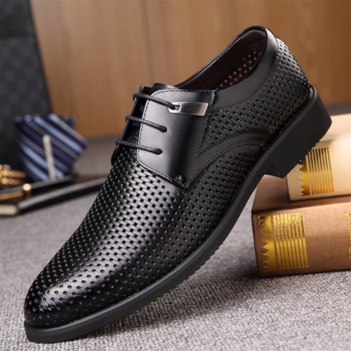 Men's Slip-On Oxford Shoes Pointed-Toe Derby Classic Formal Business Dress Sneaker Lace-Up Non-Slip Shoes3