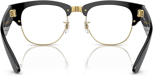 Miniatura 4 de Ray-Ban Gafas de sol unisex negras sobre marco dorado, lentes transparentesazules, 2.087in