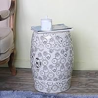 ガーデンチェア　ガーデニング　陶磁器　陶器製　スツール　六角形　花台　 Amazon.co.jp: ガーデンスツール 陶器スツール イス 腰掛け 花台