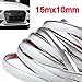 Lanyifang 1Rotolo 10mm*15m Nastro Decorativo per Decorazione Styling Auto con Striscia Cromata Argento PVC Striscia di Finitura per Finestrini