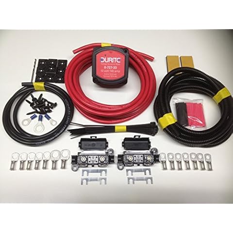 4mtr Split Charge Relay Kit 12v 140amp Durite 0-727-33 Intelligent Voltage Sense Relay SCKD114 Cover