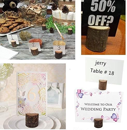 Utrowat 30pcs Wooden Card Holders,Rustic Wooden Table Number Holder,Photo Stand Holder Memo Stand Table Number,Name Card, Party Decoration,Photos,Memo,Birthdays/Wedding/Dinner/Party Table Sign (500g)