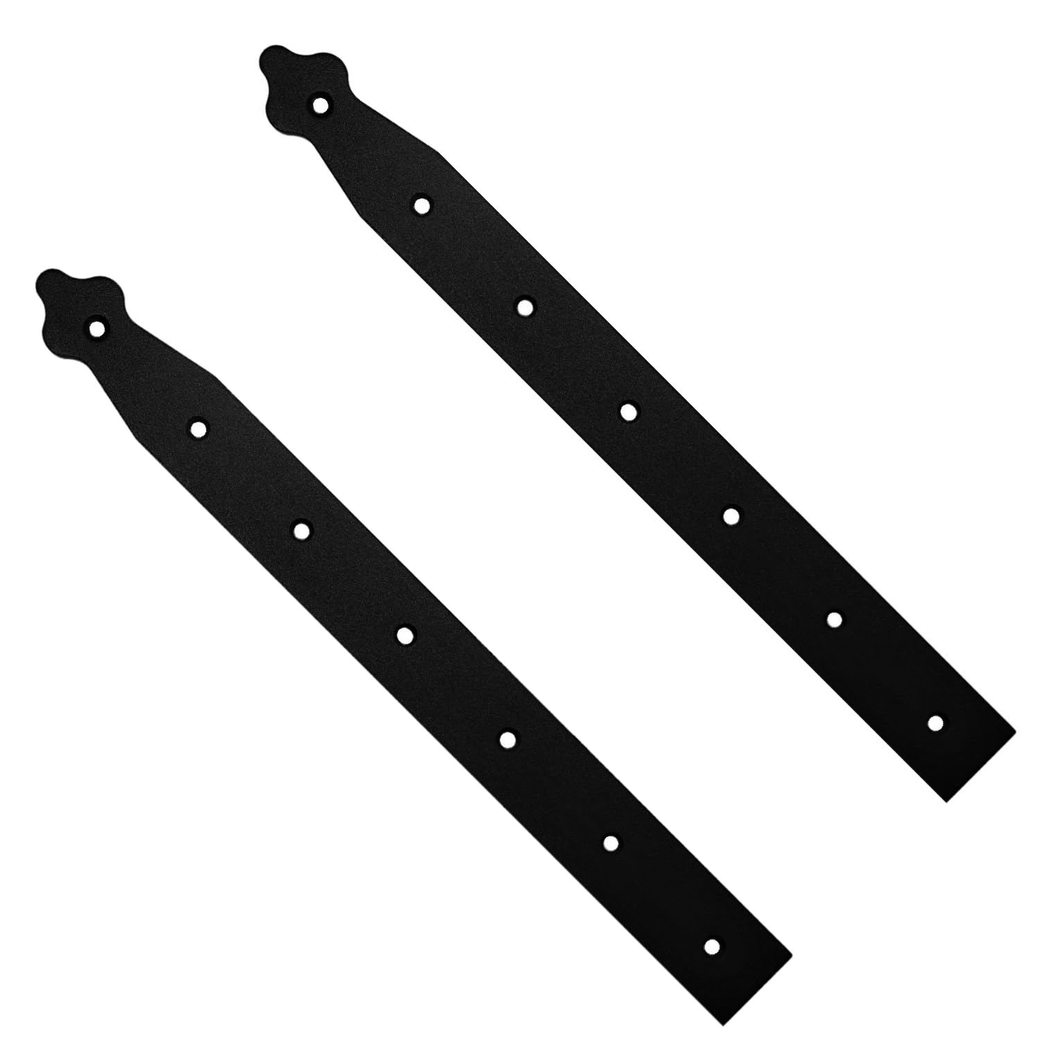 Pack of 2 x 350 mm Dummy Hinge Heads, Black Steel, Vintage False Strap Hinges, Weather Resistant, Rust Proof Powder Coating, Ideal for Indoor or Outdoor Use On Gates, Sheds, Gazebos, Wardrobes, Chests