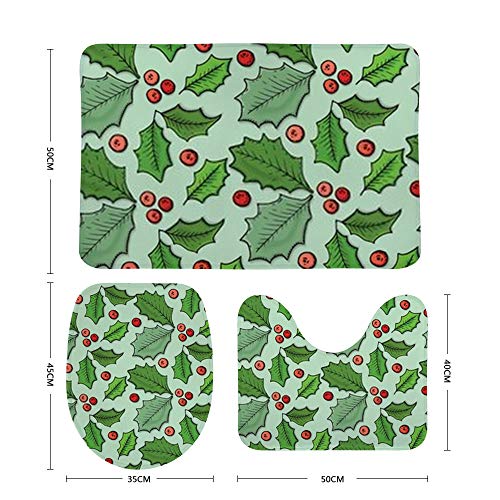 Tapis de bain en forme de U Ruchen lot de 3 tapis absorbants lavables pour salle de bain
