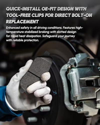 KESBOU Carbon Fibre Front Brake Pad Compatible With 2008-2014 2015 2016 2017 2018 2019 2020 2021 2022 Rogue,2017-2023 N-issan Qashqai - 4