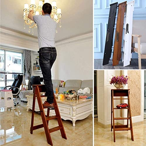 Tabourets pliants en bois blanc chaises d'échelles maison 5 marches - 8