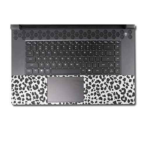 Image of MightySkins Carbon Fiber Skin Compatible with Alienware M17 R5 (2022) Full Wrap Kit - Snow Leopard Print | Protective, Durable Textured Carbon Fiber Finish | Easy to Apply | Made in The USA