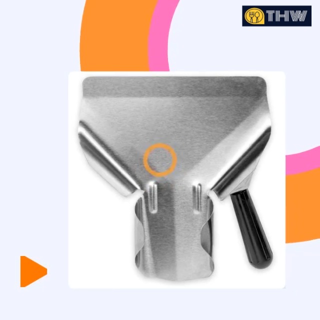 JEUIHAU 2-Pack Stainless Steel French Fry Scoop - Double Handle Commercial Popcorn & Snack Scooper