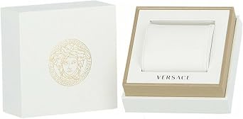 Versace Women's Analogue Swiss Quartz Watch with Two Tone Rose Gold Bracelet and Blue Dial Hellenyium V12060017