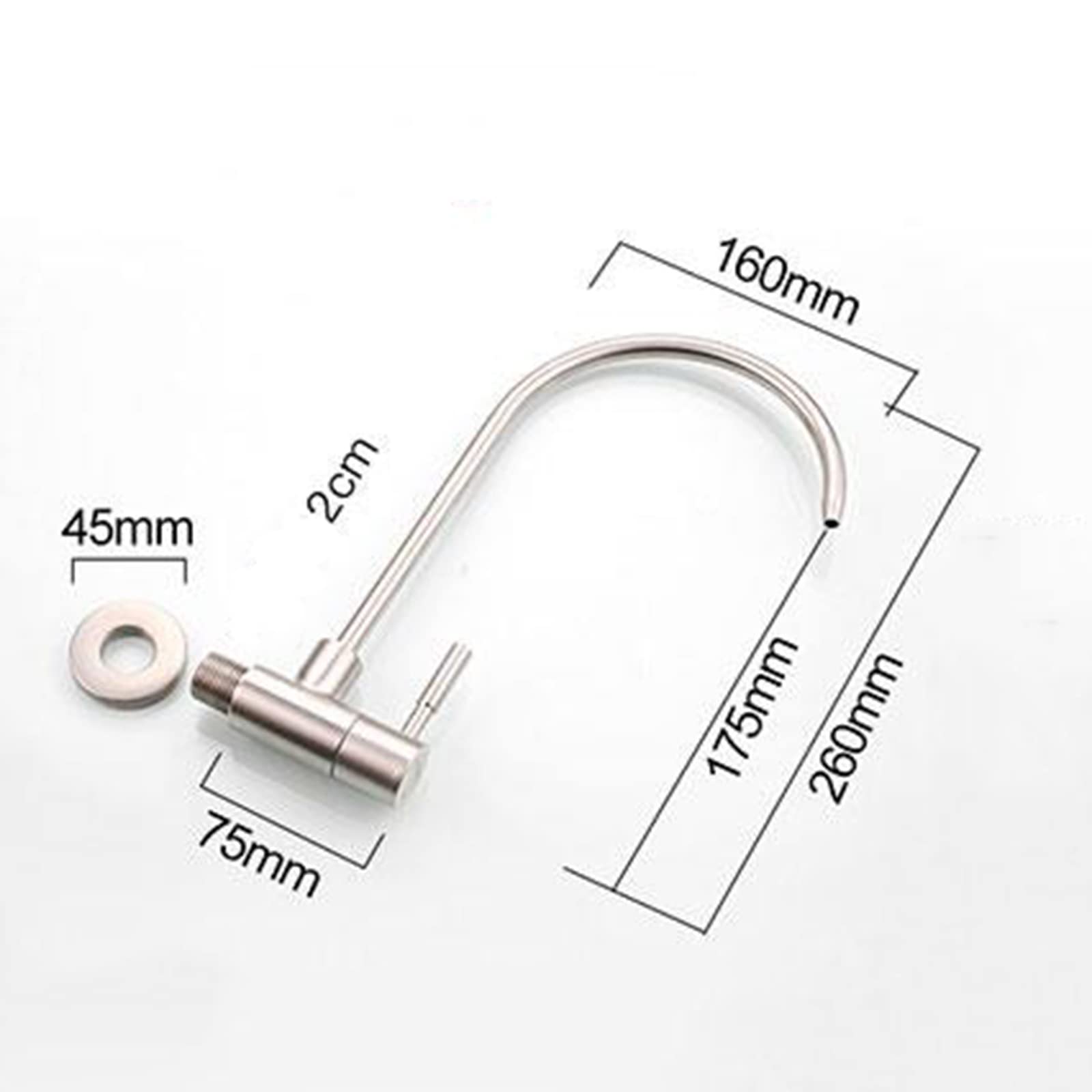 Grifo de Cocina, Grifo con Filtro de Agua, Solo Frío, ósmosis inversa, Acero Inoxidable, Montaje en Pared, Grifo para Fregadero, Cepillado C