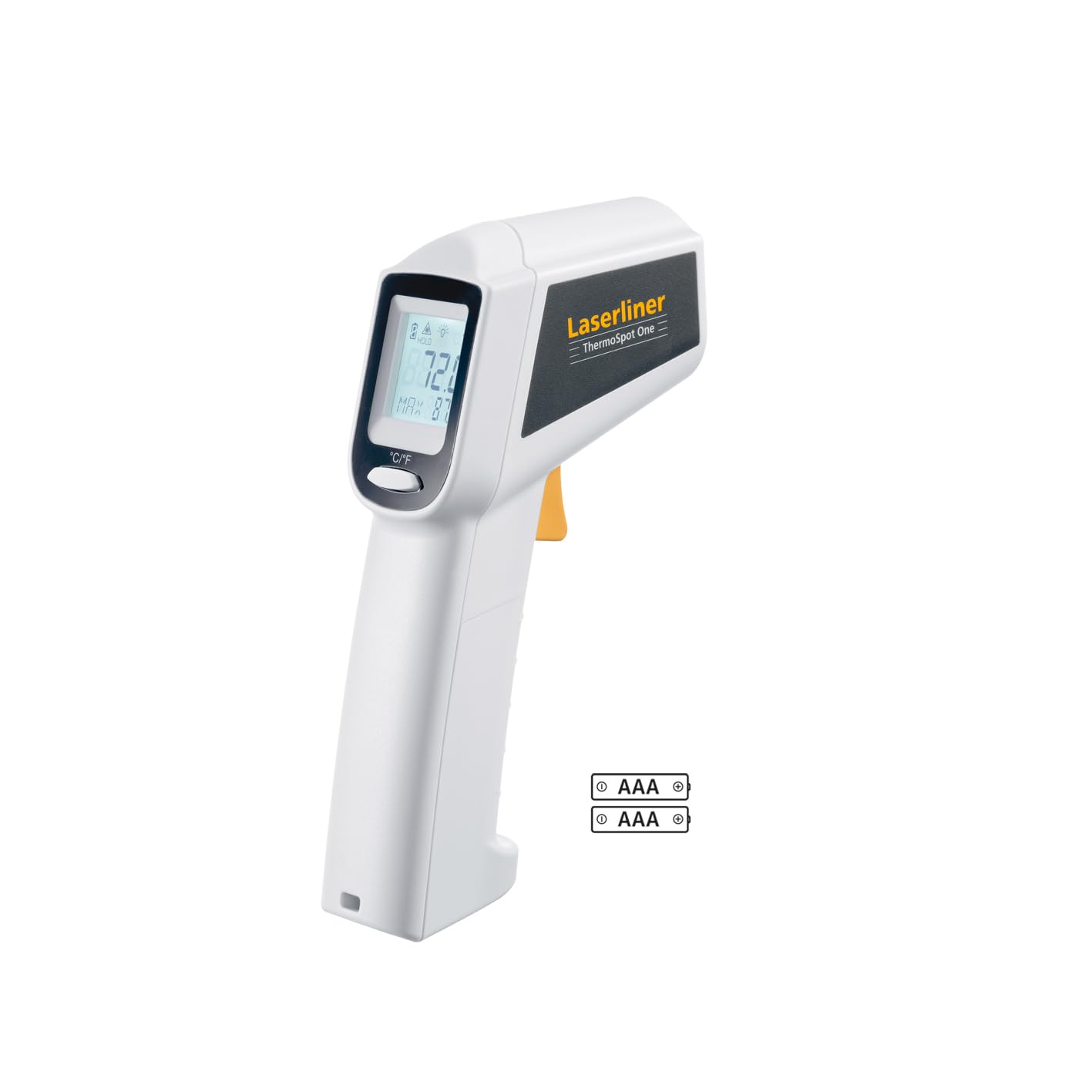 Laserliner Thermomètre Infrarouge ThermoSpot One, Thermomètre Numérique pour Surfaces, -38 °C à +365 °C, Mesure sans Contact, avec Laser de Visée