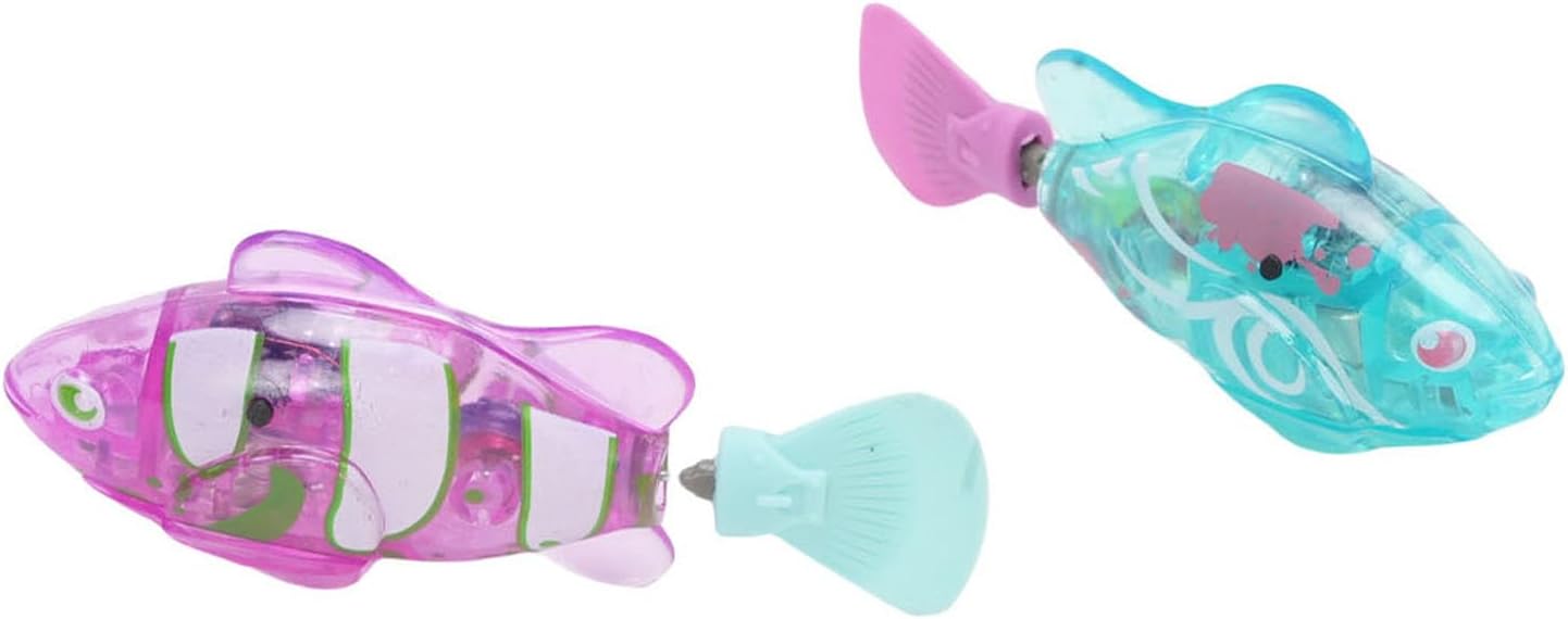 Robotic Swimming Fish, 4PCS Water Activated Electronic Cat Toy with LED Light, for Sink Bathtub Swimming Pool