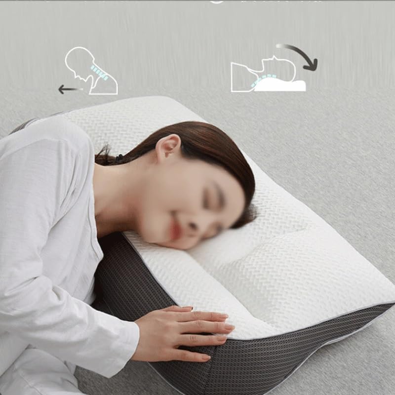 Breathable Adult Pillow with Knitted Cotton Neck Support for Sleeping