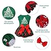 CuteBone Christmas Tree Dog Dress Velvet for Small Dogs Girl Puppy Dresses Green Plaid Dog Clothes CVA05S-D #1