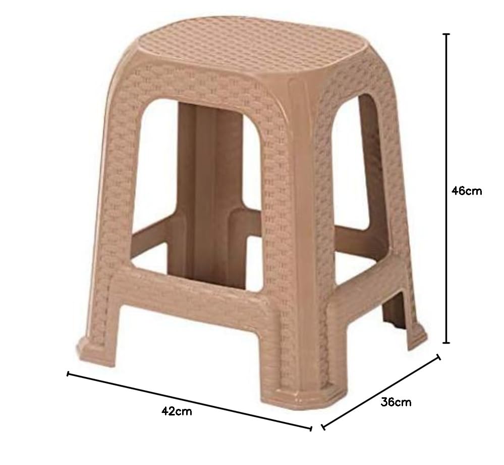 Image of @ Ship Shaper by nilkamal STL 26 Moulded Plastic Stool Colour Beige Set of 1