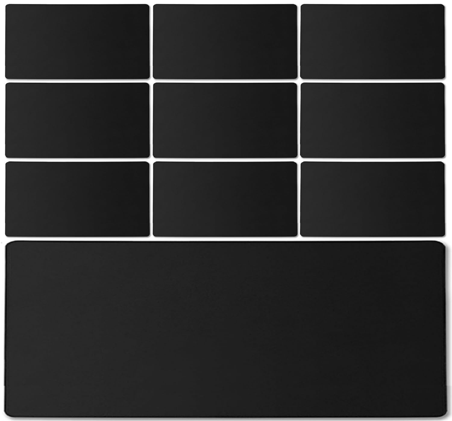 10 Pack 31.5" x 15.7" Waterproof Fabric Desk Pad, Rubber Anti-Slip Base, Stitched Edges No Curling, Fits Laptop Keyboard and Mouse, Smooth Office Mat Large Mouse Pad for Work Game, Black