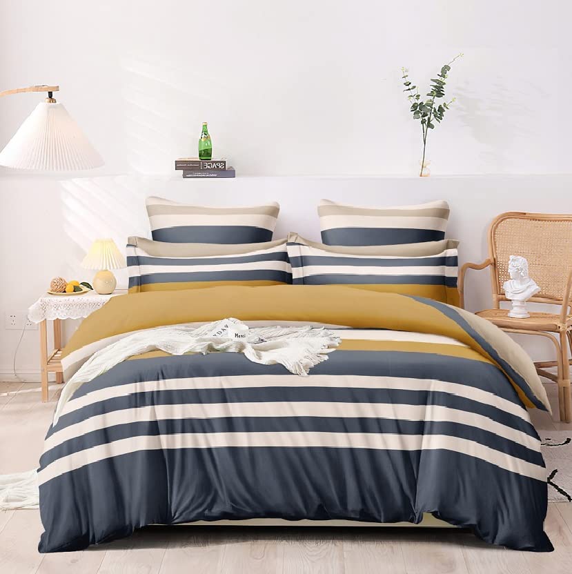 Soft Glace Cotton Super King Size Duvet Cover II Razai Cover II Quilt Cover for Double Bed Size with Zipper (Dohars) 108x108 inch- Multicolor-picture-19