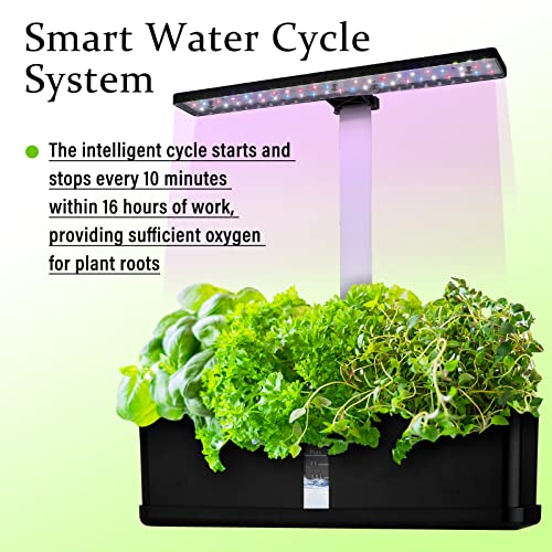 9 Pods Hydroponics Growing System Indoor Garden With Led Grow Light Height Adjustable Indoor Herb Garden With Quiet Water Pump Automatic Timer Hydroponic Planter Plants Germination Kit For Home Office #TOP2
