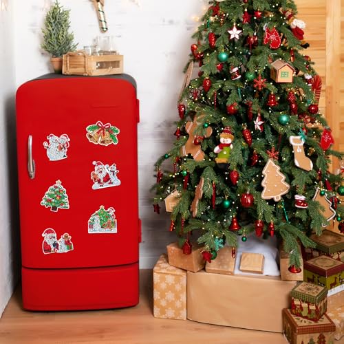 Kit de 6 imanes decorativos navideños para refrigerador miniatura 6