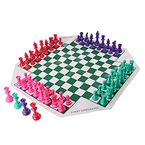 Jeu d'échecs portable en plastique avec figurines multicolores pour le voyage