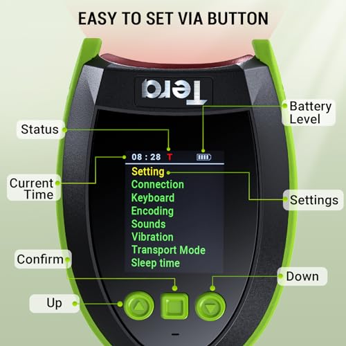 Image of Tera Barcode Scanner Wireless 2D with Stand: Digital Screen Keypad HW0009-Z | BT 2.4G Wireless, USB Wired, 640*480 CMOS, 1D 2D QR PDF417, Screen Paper Codes, 2500mAh, Warehouse Retail School PC, Green