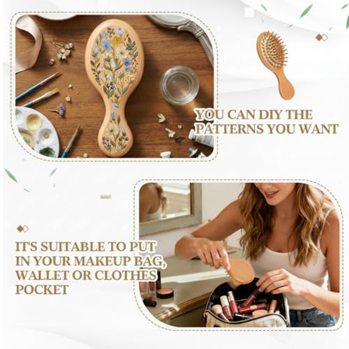 FoldTier 50 Pack Mini Bamboo Hair Brush Bulk Wooden Travel Small Hairbrush Massage Scalp Detangling Pocket Brush for DIY Wedding Guest Gifts Bridal Shower Bridesmaid Proposal Favors by FoldTier - Used condition - Image 5