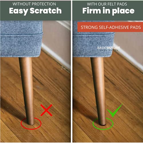 White Felt Furniture Pads Floor Protectors Felt pads for furniture feet Chair Pads Mixed Sizes (white, 42) - Image 3