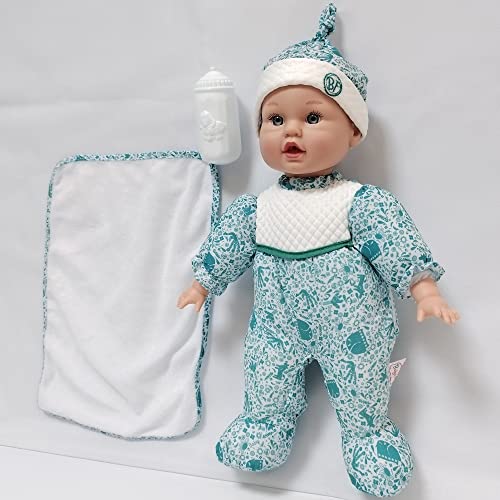 Muñeca interactiva de 15 pulgadas con ropa azul y gorro miniatura 4
