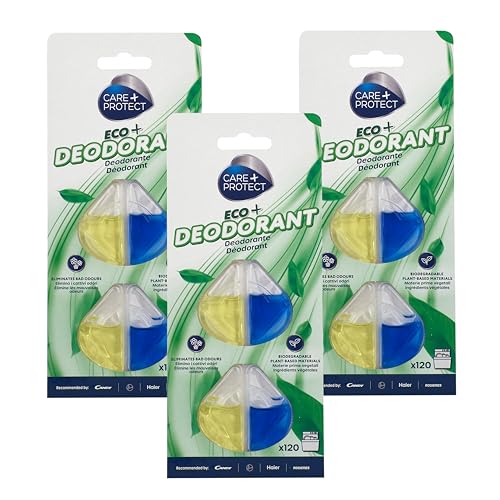 C+P Pack 3 uds Desodorante para lavavajillas ECO+, elimina malos olores, fragancia de limón de larga duración, 2 capas, hasta 120 lavados